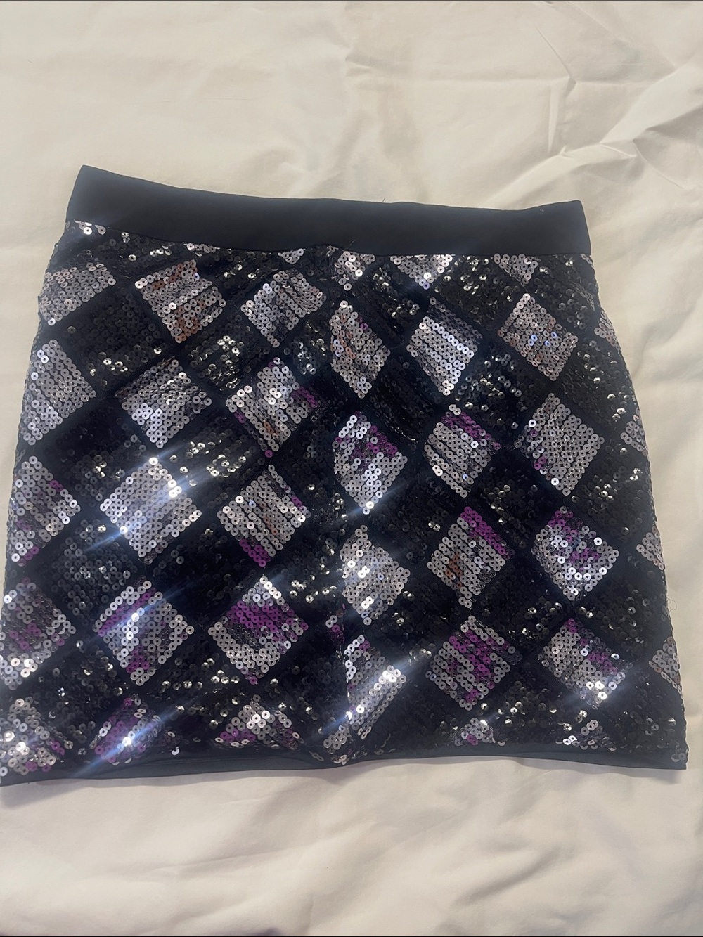Sequin forever, 21 Diamond-Pattern Mini Skirt - Black